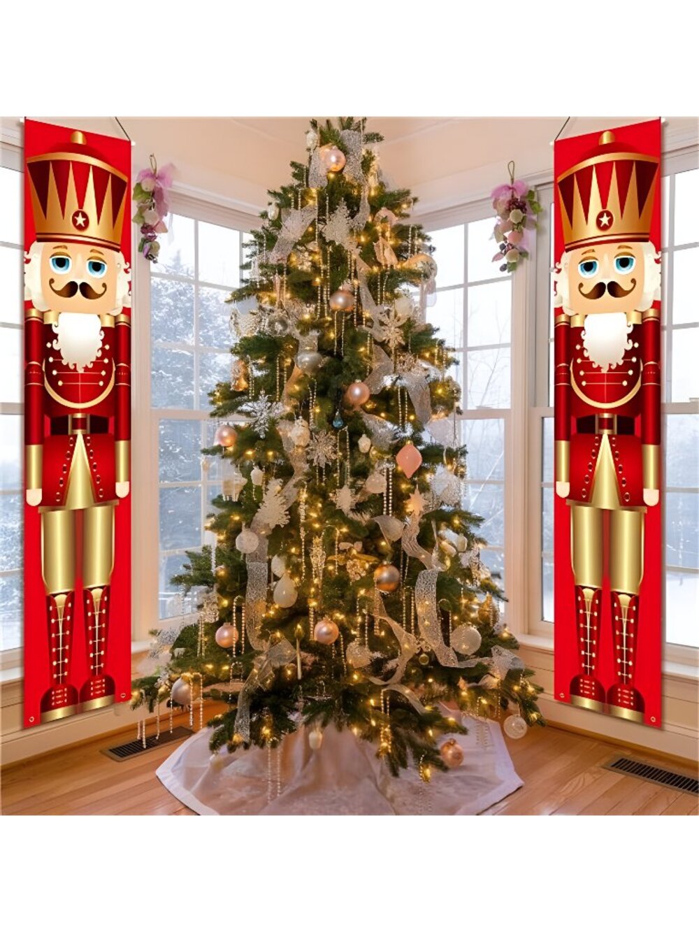 Nutcracker Christmas Decorations, Nutcracker Porch Signs 11.8 x 70.8 in